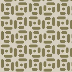 Squared dot dash olive