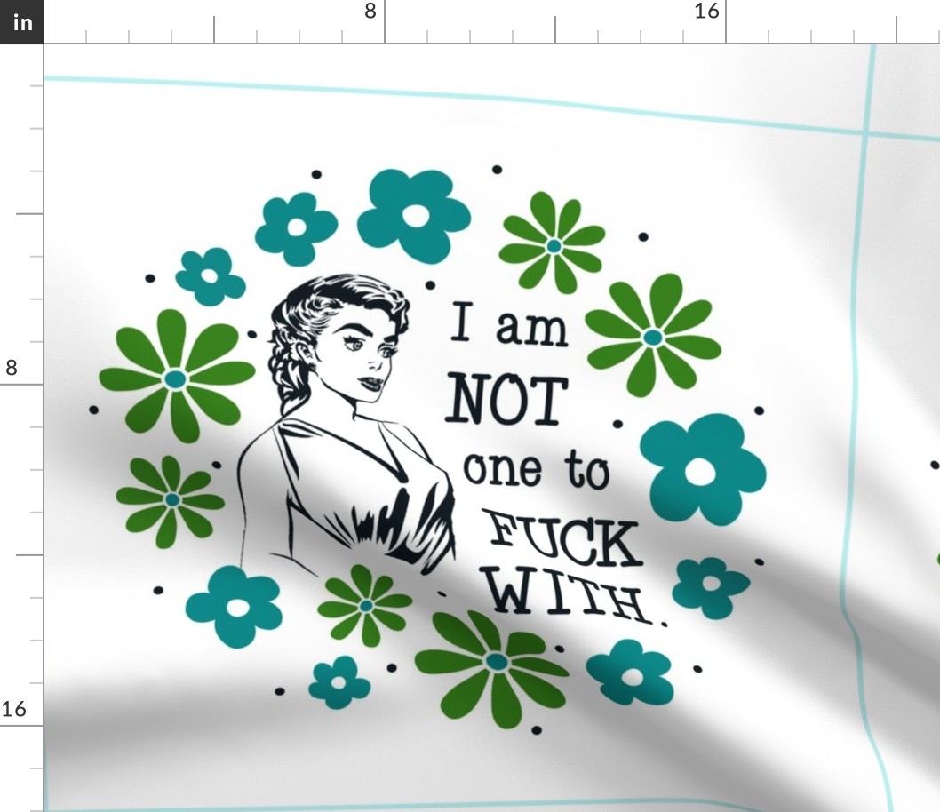 18x18 Panel Sassy Ladies I am Not One to Fuck With Sarcastic Sweary Humor  for DIY Throw Pillow Cushion Cover Tote Bag
