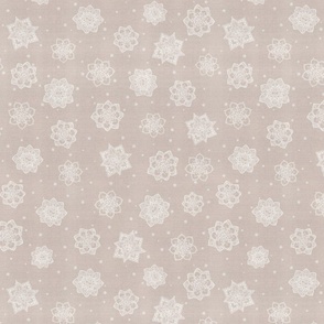 Modern  watercolour Snow Flakes "12 - Beige brown