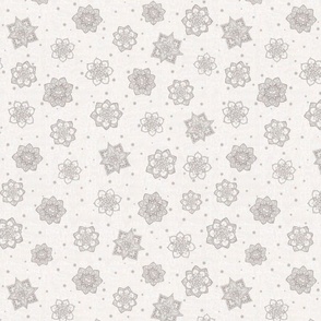 Modern  watercolour Snow Flakes "12 - Cream grey