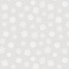 Modern  watercolour Snow Flakes "12 - cream white