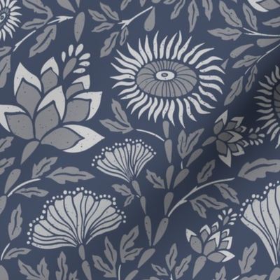 Vintage, Indian Floral Inspired Trailing Seaweed - Large Scale