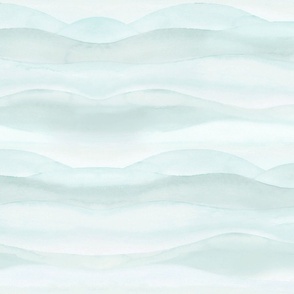 Hand-painted abstract watercolor ombre waves - ocean teal