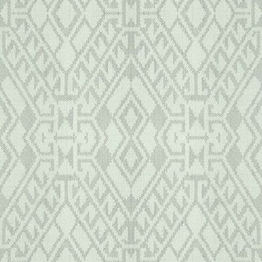 Traditional boho watercolour ikat on linen texture - grandmillennial - sage green