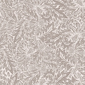  William Morris Tribute  -  Holiday Larkspur leaves foliage - Neutral grey beige 24"