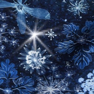 Surrealism Stars/Snowflakes Midnight Sky