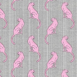 Cheetah in pink on grey Small scale