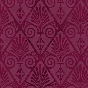 Art Deco Opulence Velvet Reverie Golden Era Pattern Burgundy Large Scale