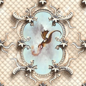 Rococo ceiling deisgn with Dragon