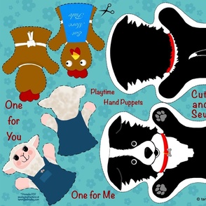 Cut and Sew Hand Puppets - Border Collie, Lamb and Chicken