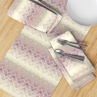 Vertical Rose Gold subway tiles II with  Heart Scroll silver Lace