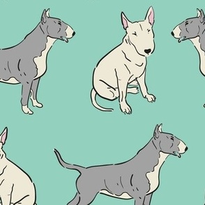 Tiny Bullterriers on mint Large scale