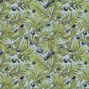 Nonna's Olive Grove – Blue Linen Grasscloth Wallpaper – New