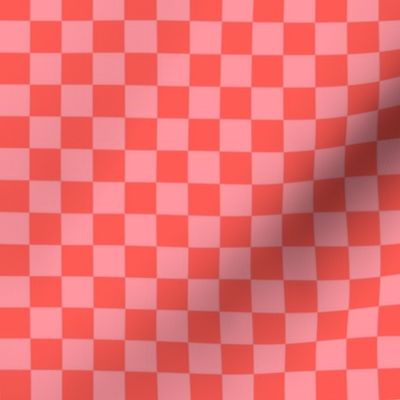 Checkers Checks Squares - 0.5 inch - Pretty Pink and Red