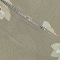 Floriography: simple serenity lotus blossom- taupe_ green and cream - large