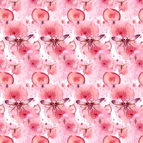 Pink flowers with bugs