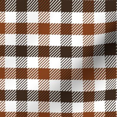 Gingham Twill Check Brown Ginger