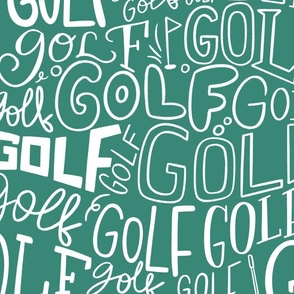 Golf lettering_large  scale_white over green