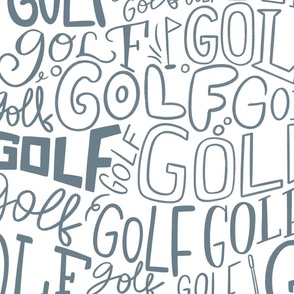 Golf lettering_large scale_grey over white