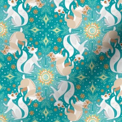 Sunny Winter Wildlife in turquoise (small) copy