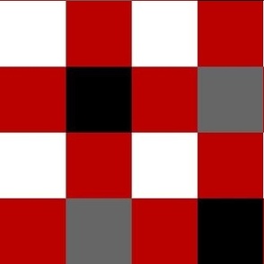 Medium Scale Team Spirit Football Checkerboard in Ohio State Buckeyes Colors Red and Grey