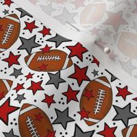 Small Scale Team Spirit Footballs and Stars in Ohio State Buckeyes Colors Red and Grey