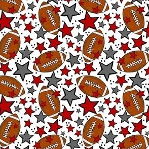 Small Scale Team Spirit Footballs and Stars in Ohio State Buckeyes Colors Red and Grey