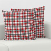 Smaller Scale Team Spirit Football Plaid in Ohio State Buckeyes Colors Grey and Red