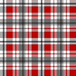 Smaller Scale Team Spirit Football Plaid in Ohio State Buckeyes Colors Grey and Red