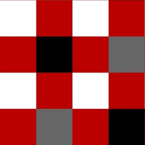 Large Scale Team Spirit Football Checkerboard in Ohio State Buckeyes Colors Red and Grey