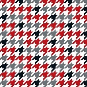 Small Scale Team Spirit Football Houndstooth in Ohio State Buckeyes Colors Red and Grey