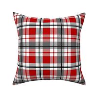 Bigger Scale Team Spirit Football Plaid in Ohio State Buckeyes Colors Grey and Red