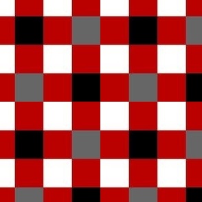 Small Scale Team Spirit Football Checkerboard in Ohio State Buckeyes Colors Red and Grey