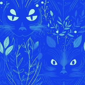 Blue Cat Eye in Florals