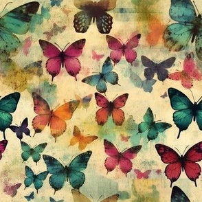 Colorful Distress Butterflies