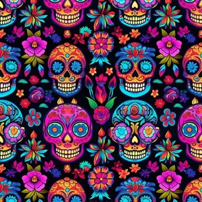 Neon Sugar Skulls