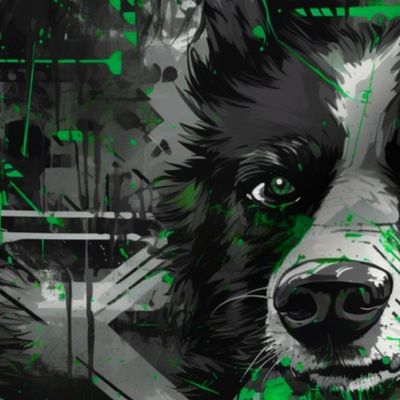 grunge cyberpunk dog green