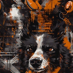 grunge cyberpunk dog brown