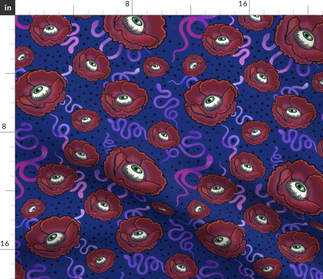 Seeing-eye poppies Surrealist design