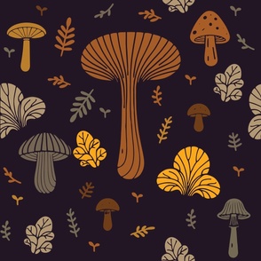 Natural Tone Forest Mushrooms
