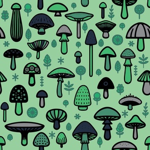 Green Odd Mushrooms 