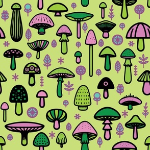 Grassy Odd Mushrooms