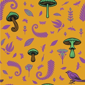 Orange Candy Forest Floor Mushrooms