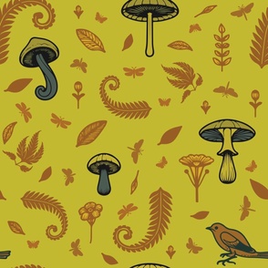 Mustard Forest Floor Mushrooms