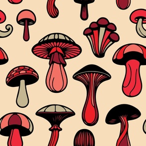 Red Groovy Mushrooms