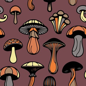 Brown Groovy Mushrooms