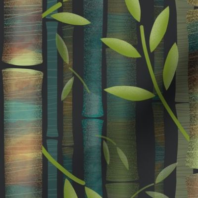 Bamboo Forest // Blue and Green