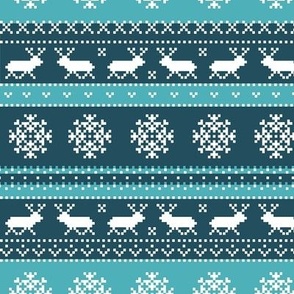Ugly Sweater Pixel Art in Turquoise