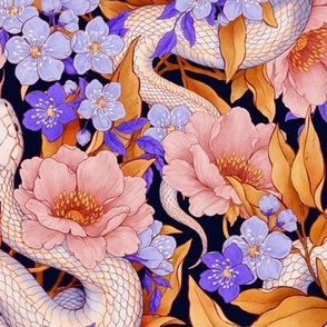 Enchanted Serpent & Florals - Large Scale