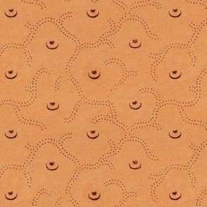 circular motifs with roaming lines of dots